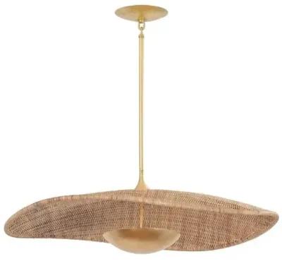 Briston Rattan Pendant - Natural/Vintage Gold Leaf