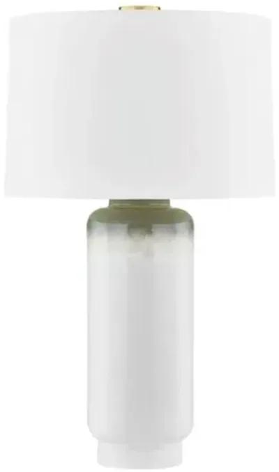 Benton Table Lamp - Aged Brass/Ceramic Meadow Ombre - Green