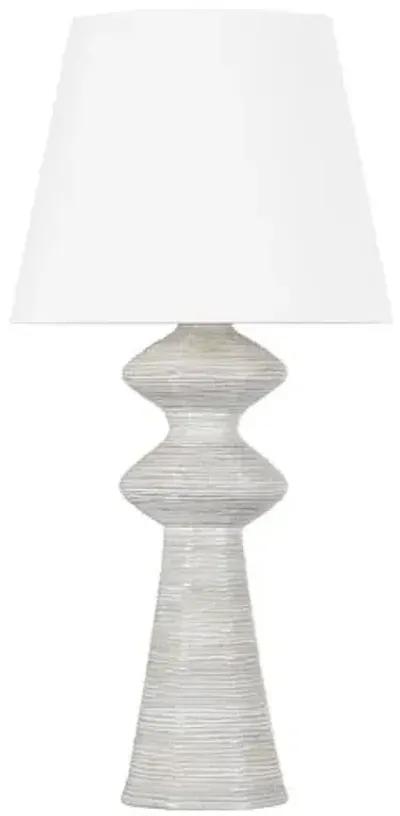 Zayd Ceramic Table Lamp - Snowbank - White