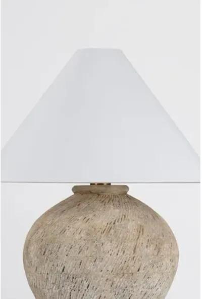 Aydin Ceramic Table Lamp - Natural Ancient Texture - Brown