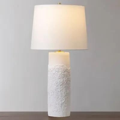 Avi Ceramic Table Lamp - Textured White - Gold