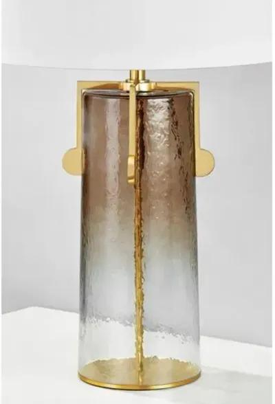 Ledger Glass Table Lamp - Smokey Ombre/Brass - Gold