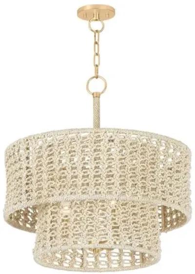 Farley Abaca Rope Pendant - Ivory - Gold