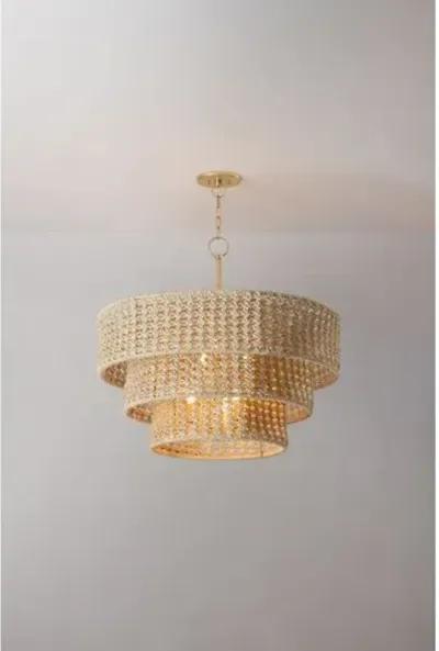 Farley Abaca Rope Pendant - Ivory - Gold