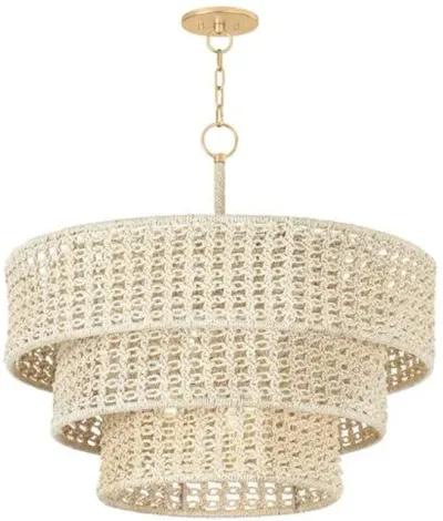 Farley Abaca Rope Pendant - Ivory - Gold