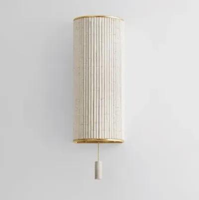 Milena Coco Beaded Wall Sconce - Ivory/Vintage Gold Leaf