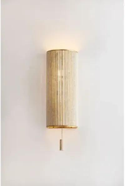 Milena Coco Beaded Wall Sconce - Ivory/Vintage Gold Leaf