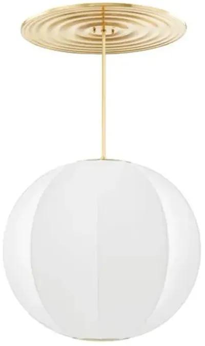 Paloma Pendant - White/Aged Brass - Gold