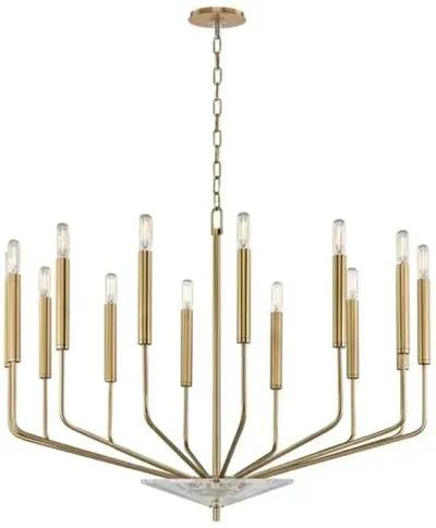 Lyra Chandelier - Aged Brass - Gold