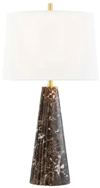 Kadence 30" Table Lamp - Black Marble/Aged Brass - Gold