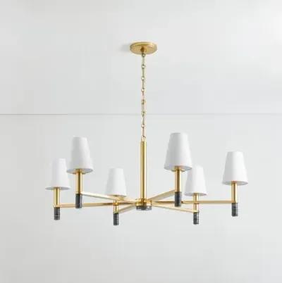 Gannon Chandelier - Aged Brass/Black Marble - Gold