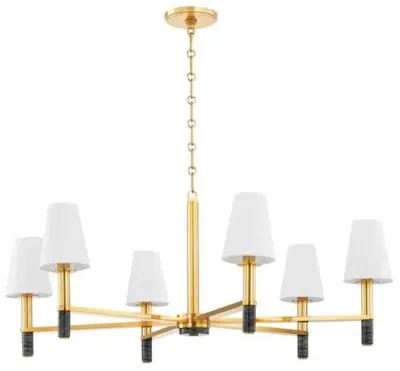 Gannon Chandelier - Aged Brass/Black Marble - Gold