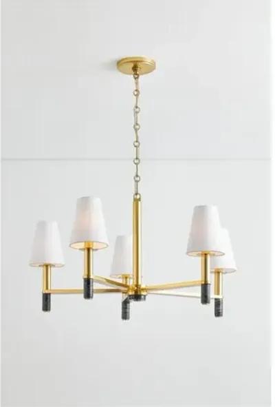 Gannon Chandelier - Aged Brass/Black Marble - Gold