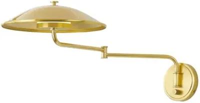 Thea Plug-in Adjustable Swing-Arm Wall Sconce - Aged Brass - Gold