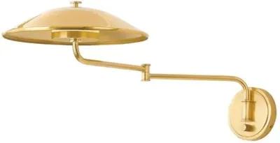 Thea Plug-in Adjustable Swing-Arm Wall Sconce - Aged Brass - Gold