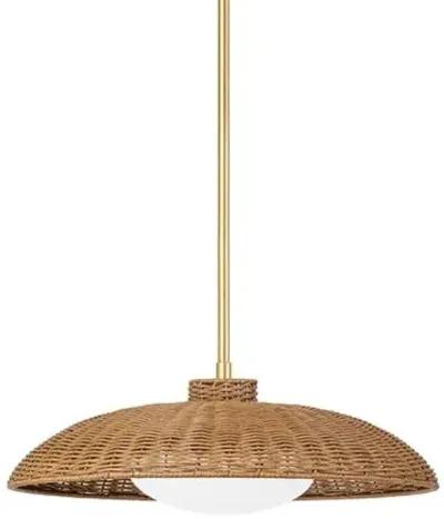 Piper Rattan Pendant - Vintage Gold Leaf