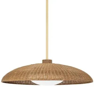 Piper Rattan Pendant - Vintage Gold Leaf