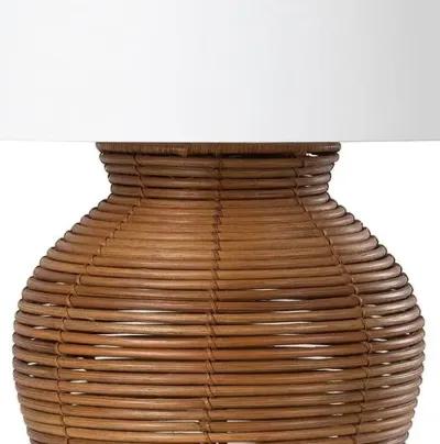 Brodie Rattan Table Lamp - Natural - Gold