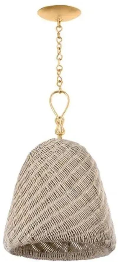 Thatcher Rattan Pendant - Natural/Gold Leaf