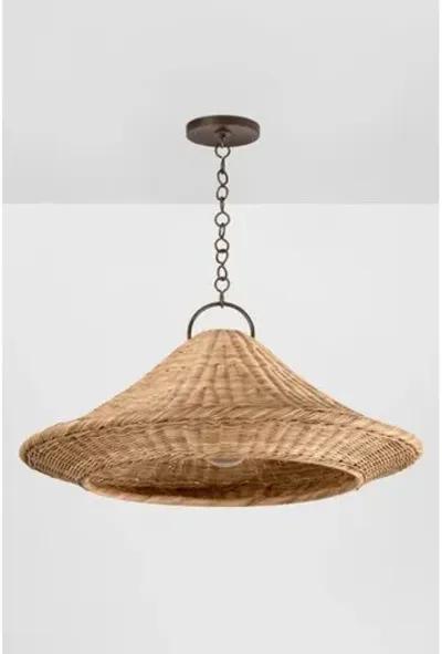 Elin Rattan Wicker Pendant - Bronze Leaf - Brown