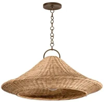 Elin Rattan Wicker Pendant - Bronze Leaf - Brown