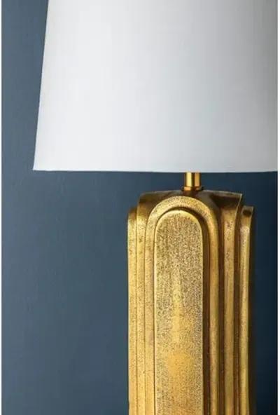 Arlette 27" Table Lamp - Aged Brass/White - Gold