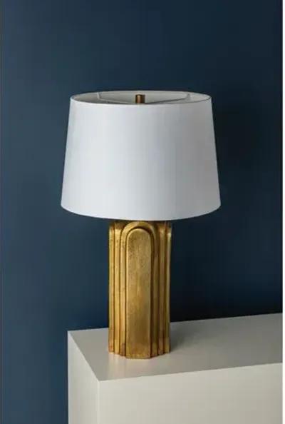 Arlette 27" Table Lamp - Aged Brass/White - Gold