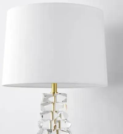 Aubrianna 28.5" Crystal Table Lamp - Clear/Aged Brass - Gold