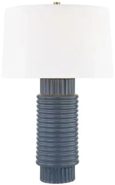 River Ceramic Table Lamp - Grey/Blue