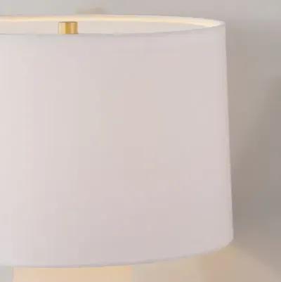 Genna Alabaster Table Lamp - White - Gold