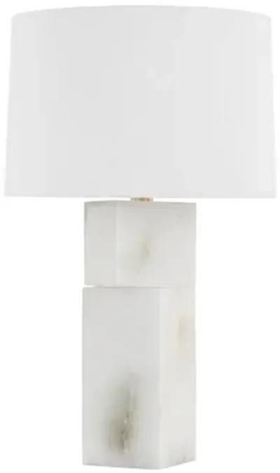 Genna Alabaster Table Lamp - White - Gold