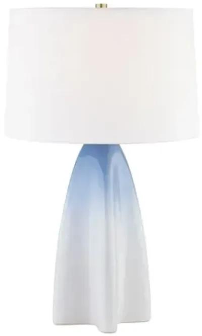 Cleo Ceramic Table Lamp - Gloss Sky Ombre - Blue