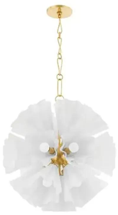 Cosette Glass Chandelier - White/Aged Brass - Gold