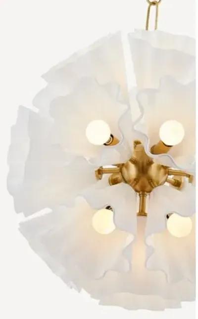 Cosette Glass Chandelier - White/Aged Brass - Gold