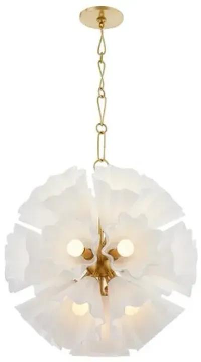 Cosette Glass Chandelier - White/Aged Brass - Gold