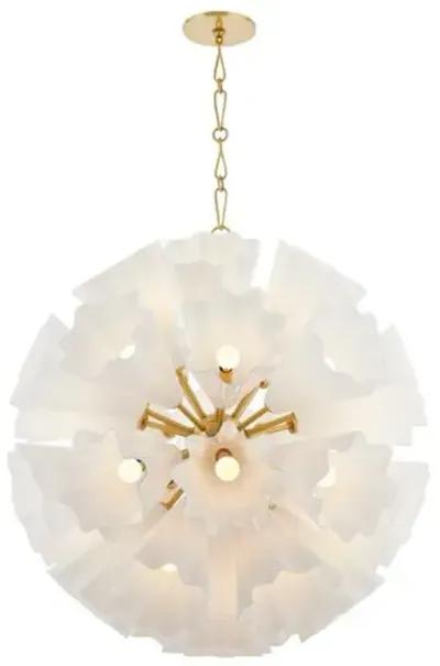 Cosette Glass Chandelier - White/Aged Brass - Gold