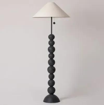 Miela Floor Lamp - Forged Iron/Ceramic Black Motif