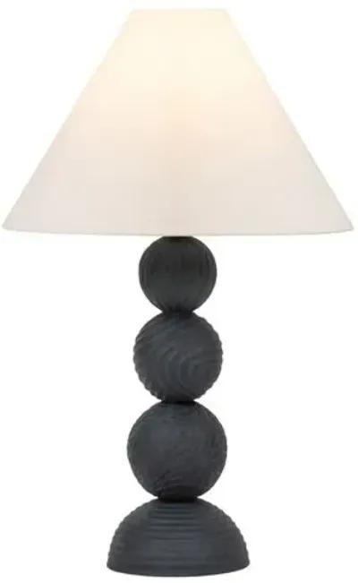 Miela 30" Table Lamp - Forged Iron/Ceramic Black Motif