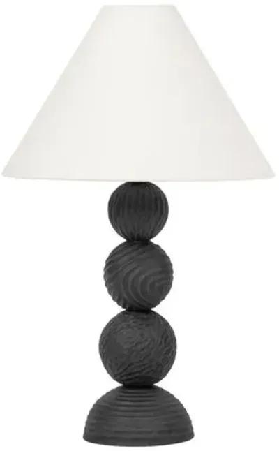 Miela 30" Table Lamp - Forged Iron/Ceramic Black Motif