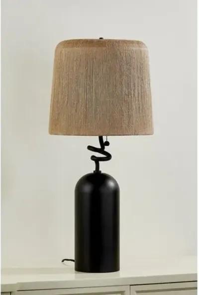 Morri Table Lamp - Abaca/Forged Iron - Black