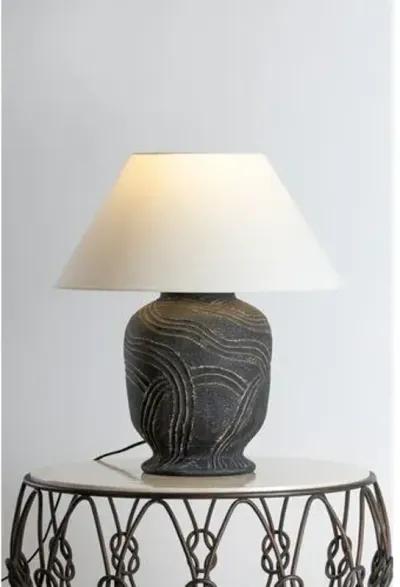 Pecola Ceramic Table Lamp - Windswept Ash - Ivory