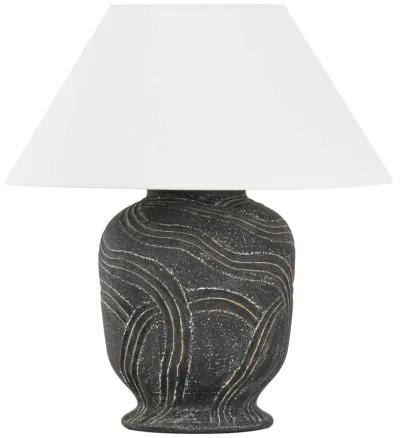 Pecola Ceramic Table Lamp - Windswept Ash - Ivory