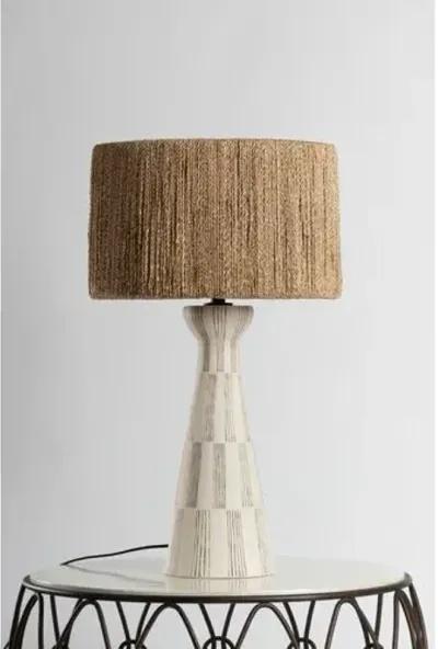 Palma Ceramic Table Lamp - Abaca/Graphic White