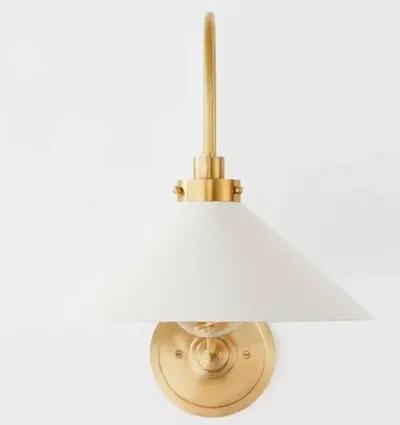 Clivedon 16" Wall Sconce - White/Aged Brass - Gold