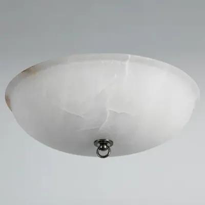 Somerset 8" Alabaster Semi Flush Mount - Brown