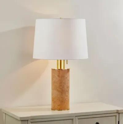 Juniper Burl Table Lamp - Honey/Aged Brass - Gold