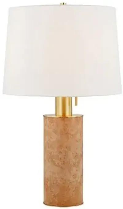 Juniper Burl Table Lamp - Honey/Aged Brass - Gold