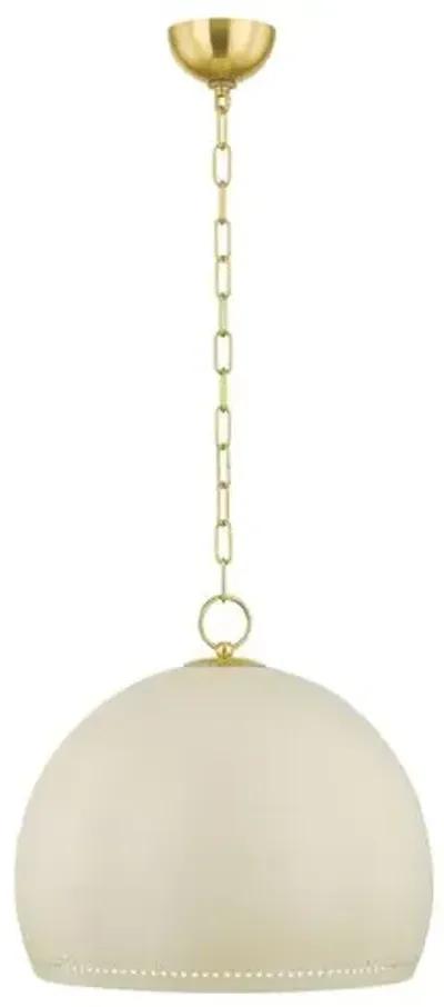 Saige Pendant - Aged Brass/Soft Cream - Ivory