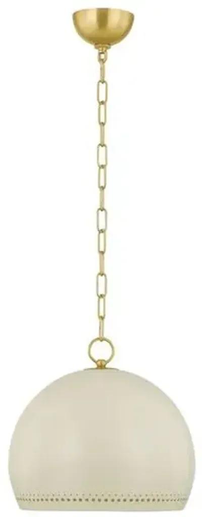 Saige Pendant - Aged Brass/Soft Cream - Ivory