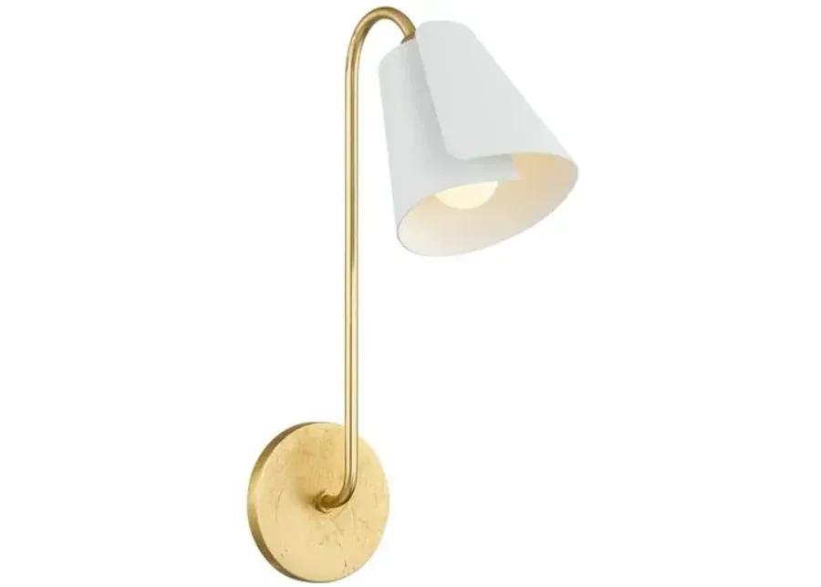 Crew 16.5" Wall Sconce - Gold Leaf/Textured White Combo